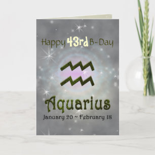 Pick Color Aquarius Zodiac Astrologisches Zeichen Karte