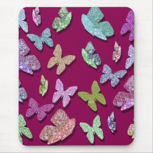 Pick Color Butterflies Surreal & Fluttering Mousepad