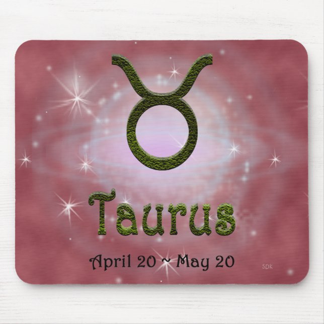 Pick Color Taurus Zodiac Astrologisches Zeichen Mousepad (Vorne)