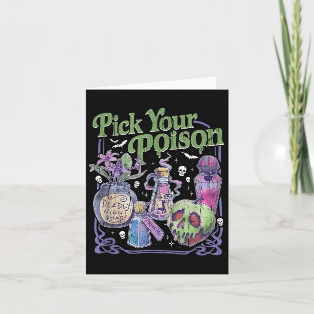 Pick dein Gift, Vintage Prinzessin Halloween Karte (Vorderseite)
