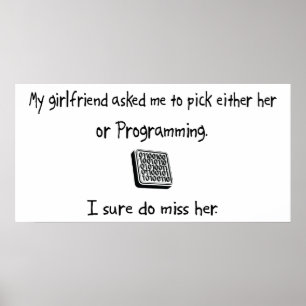 Pick Girlfriend oder Programming Poster