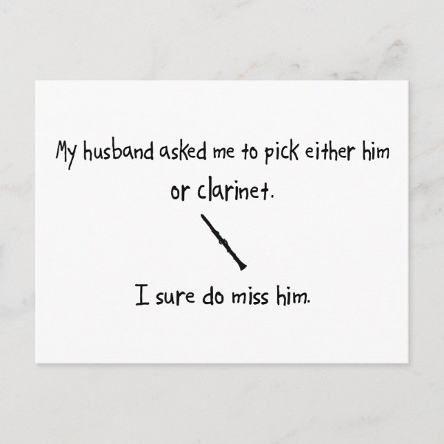 Pick Husband oder Klarinette Postkarte (Vorderseite)