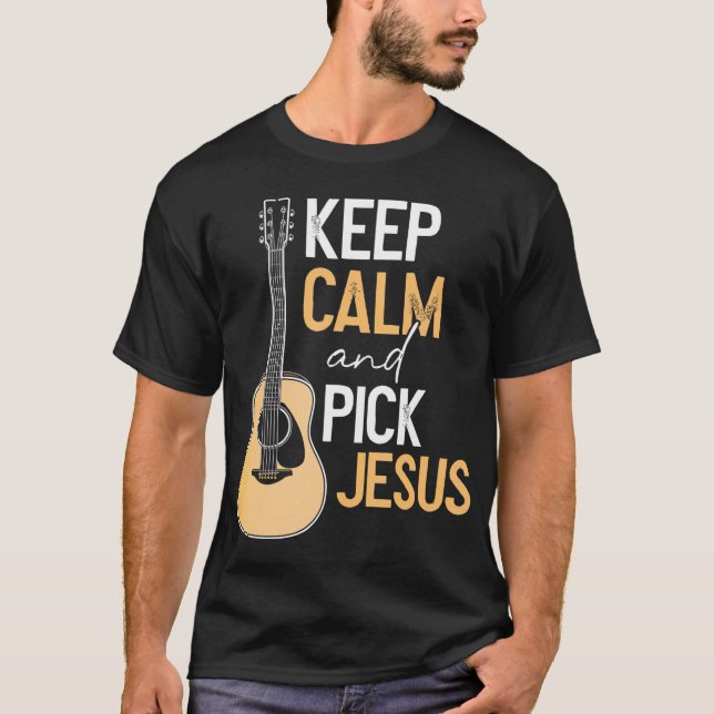 Pick Jesus Christlich Bass Gitarrist Musiker T-Shirt (Vorderseite)