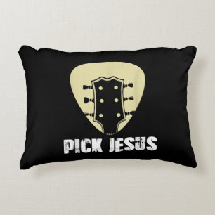 Pick Jesus Religician Geschenk Idee Gitarre Dekokissen