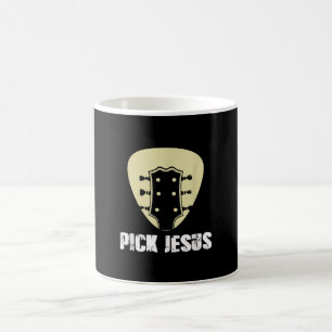 Pick Jesus Religician Geschenk Idee Gitarre Kaffeetasse