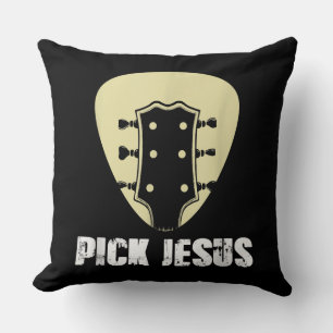 Pick Jesus Religician Geschenk Idee Gitarre Kissen