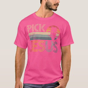 Pick Jesus Religiöser Musiker Idee Gitarre Anbetun T-Shirt