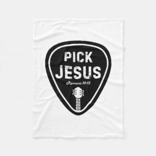 Pick Jesus T Shirt Romans 10_13 Christlich Guitar Fleecedecke