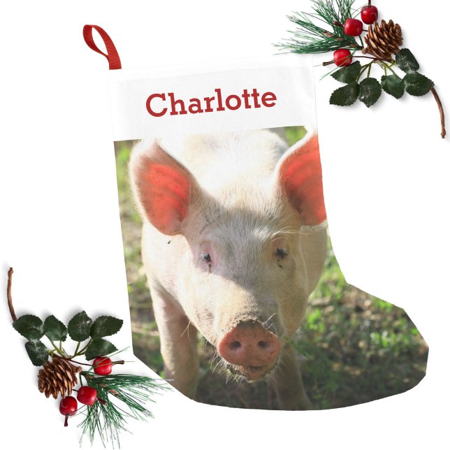 Pick Pig Lover Foto & Name Personalisiert Kleiner Weihnachtsstrumpf (Von Creator hochgeladen)
