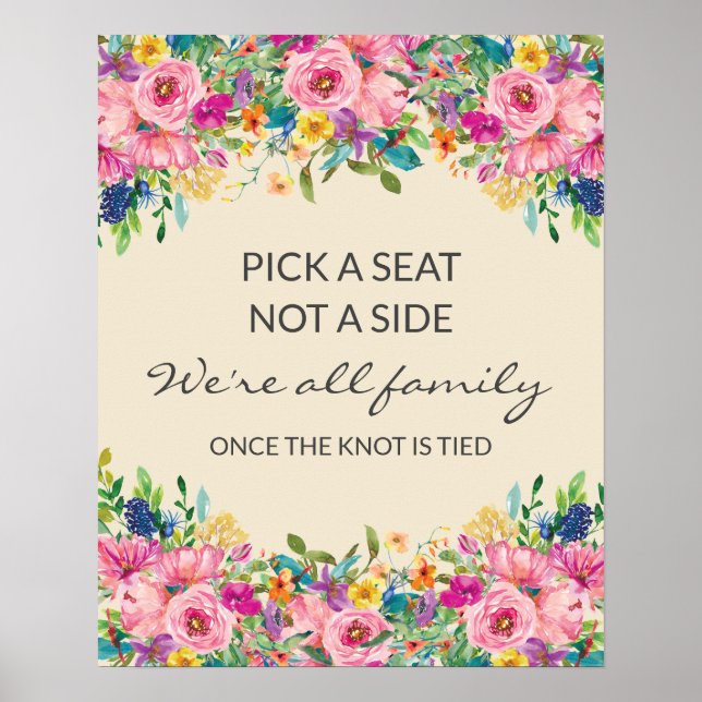 Pick-Platz nicht Seite farbenfrohe Wildblumen Hoch Poster (Vorne)