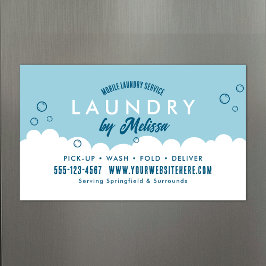 Pick-Up Laundry Service Blue & White Magnetic Card Magnetkarte
