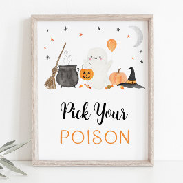 Pick your Gift Ghost Halloween Drinks Zeichen Poster