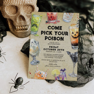 Pick Your Poison Erwachsenen-Halloween Einladung