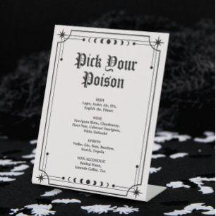 Pick Your Poison Gothic Halloween Wedween Bar Sockelschild