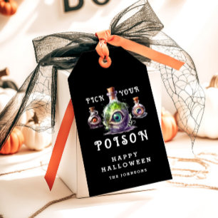 Pick your Poison Halloween Cocktail Party Geschenkanhänger