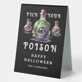 Pick your Poison Halloween Cocktail Party Tischaufsteller