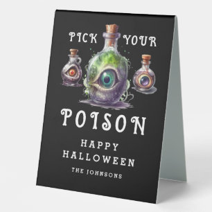 Pick your Poison Halloween Cocktail Party Tischaufsteller