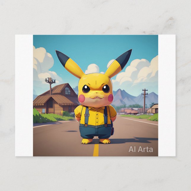 Pickachu Postkarte (Vorderseite)
