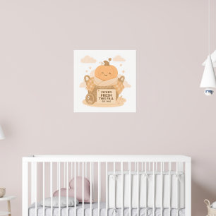 Picked Fresh Fall Pumpkin Cuteness Kawaii Vibes Poster