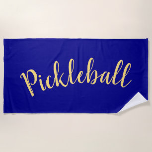 PICKELBALL Fun Script Royal Navy Blue Background Strandtuch