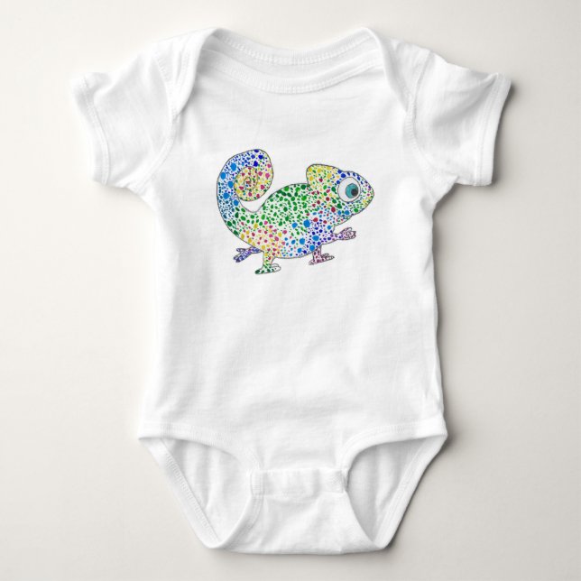 Pickeliger Marcel der Chamäleon-Baby-Bodysuit Baby Strampler (Vorderseite)