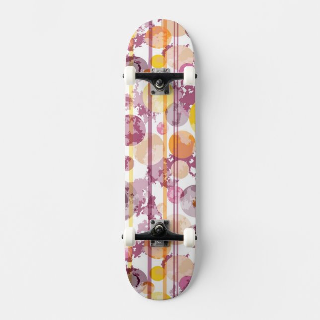 Pickeliges gestreiftes weißes Muster Skateboard (Vorderseite)