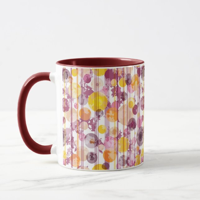 Pickeliges gestreiftes weißes Muster Tasse (Links)