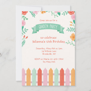 Picket Fence Garden Party Einladung