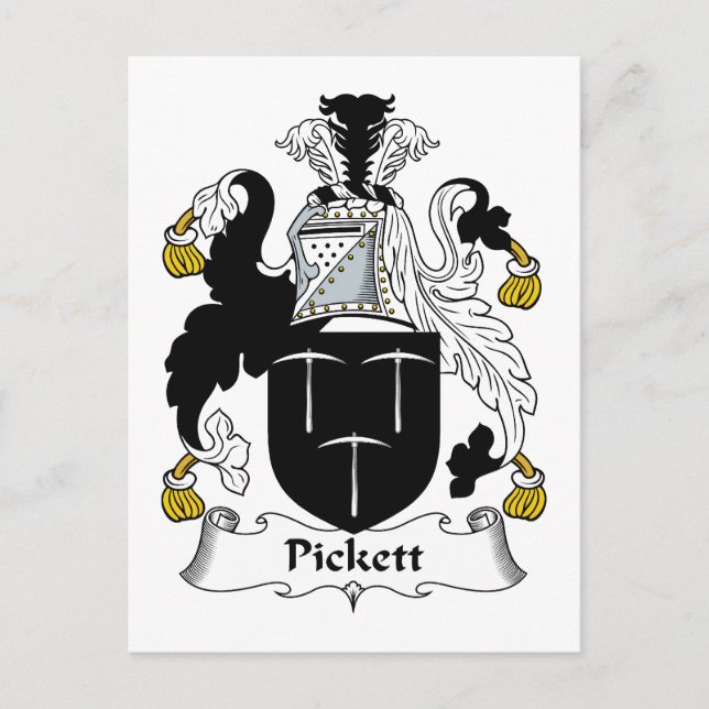 Pickett Familienwappen Postkarte (Vorderseite)