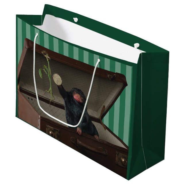 Pickett & Teddy in einem kurzen Vortrag Große Geschenktüte (Vorderseite Schrägansicht)