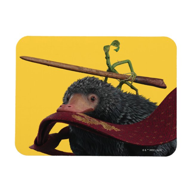 Pickett & Teddy mit Wand und Krawatte Magnet (Horizontal)