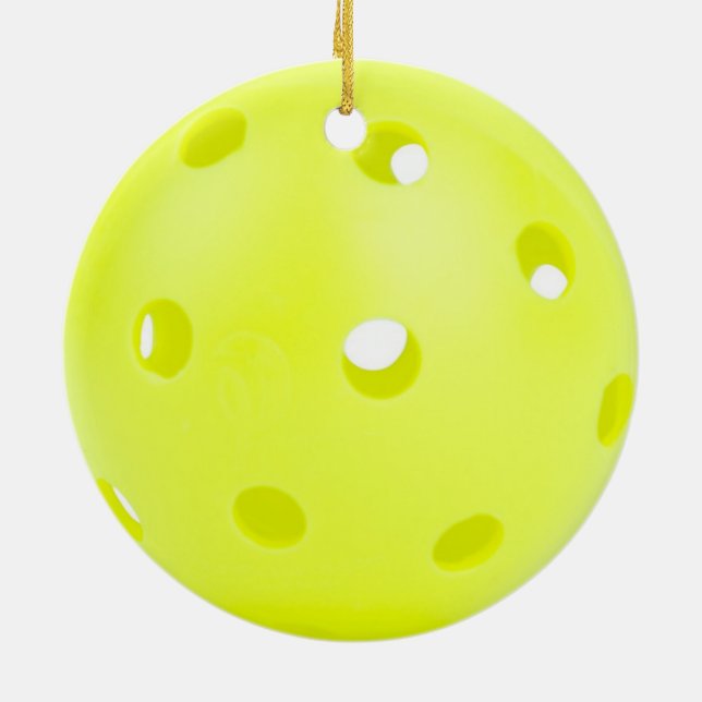 Pickle BAll Gelb Keramik Ornament (Hinten)
