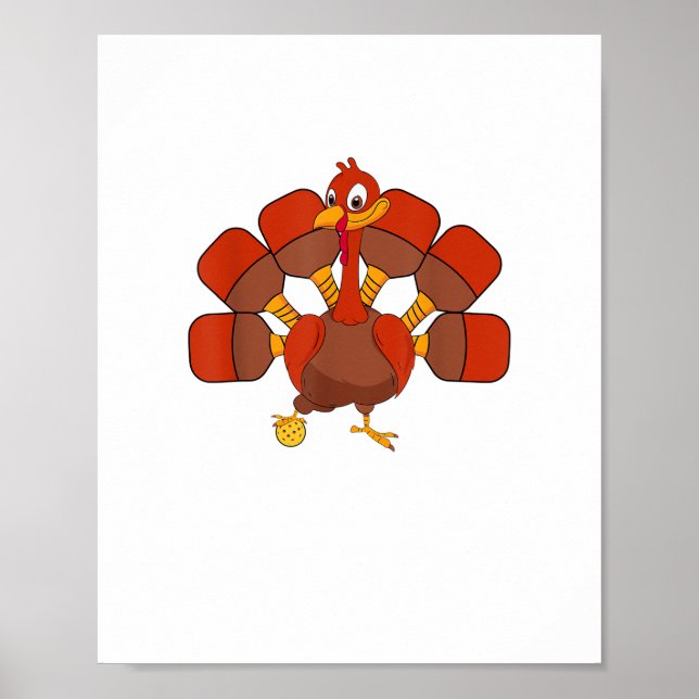Pickle Ball Player Erntedank Paddleall Türkei Poster (Vorne)