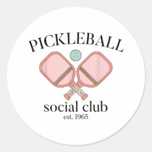 Pickle Ball Sozialclub EST 1965 Männer Frauen Runder Aufkleber