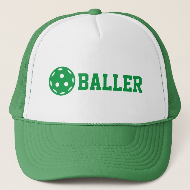 Pickle baller Funny Pickleball Benutzerdefinierter Truckerkappe (Vorderseite)