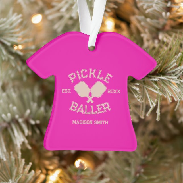 Pickle Baller Pickleball Collegiate Typographie (Arbre)