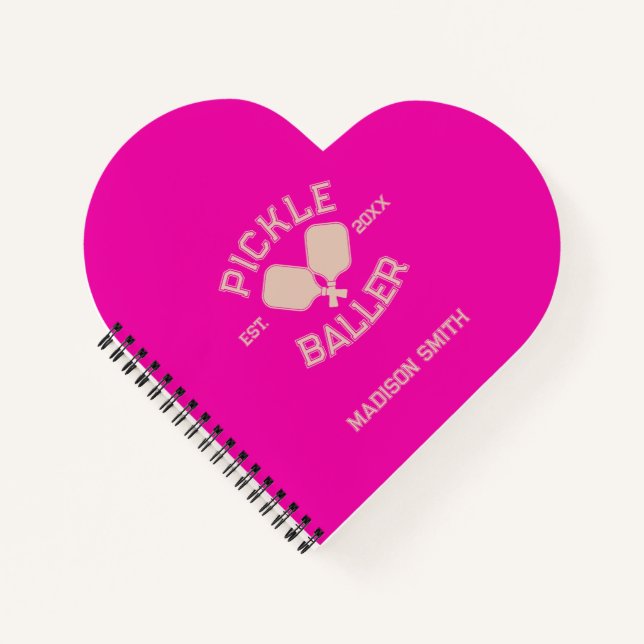 Pickle Baller Pickleball-Kollegialtypografie Notizbuch (Vorderseite)