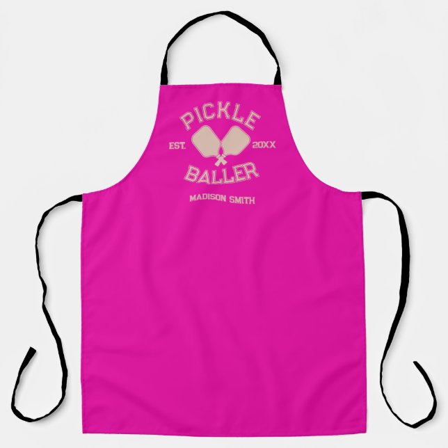 Pickle Baller Pickleball-Kollegialtypografie Schürze (Vorderseite)