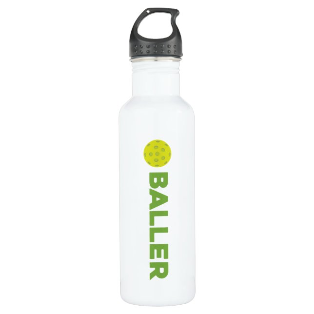 (Pickle)Baller Pickleball Wasserflasche Edelstahlflasche (Vorderseite)