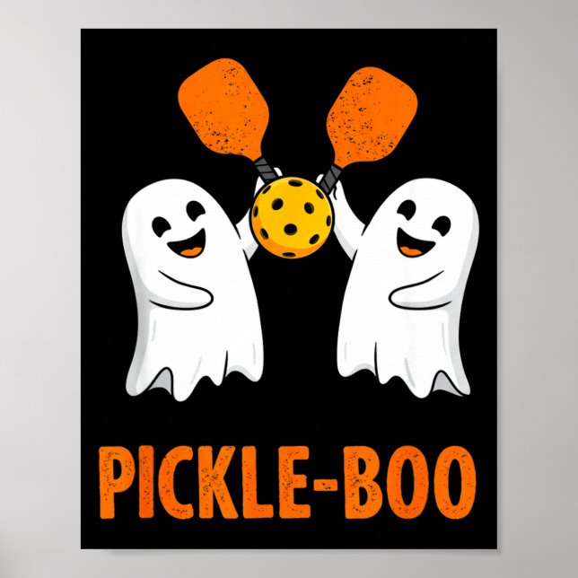 Pickle-boo lustiger Geist Halloween Pickleball  Poster (Vorne)