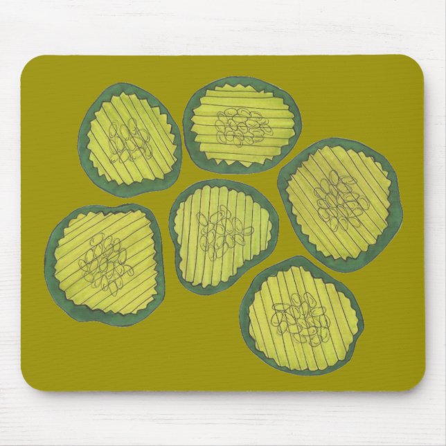 Pickle Chips Sweet Pickles Food Kosher Dill Design Mousepad (Vorne)