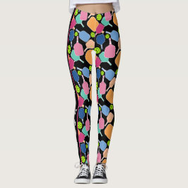 Pickle diese farbenfrohen schwarzen Pickleball-Leg Leggings