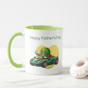 Pickle Driving Sports Car Happy Vathers Day Tasse