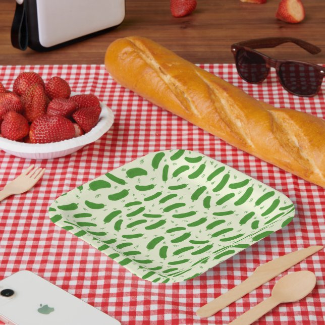 Pickle & Fresh Collection patterned Pappteller (Picknick)