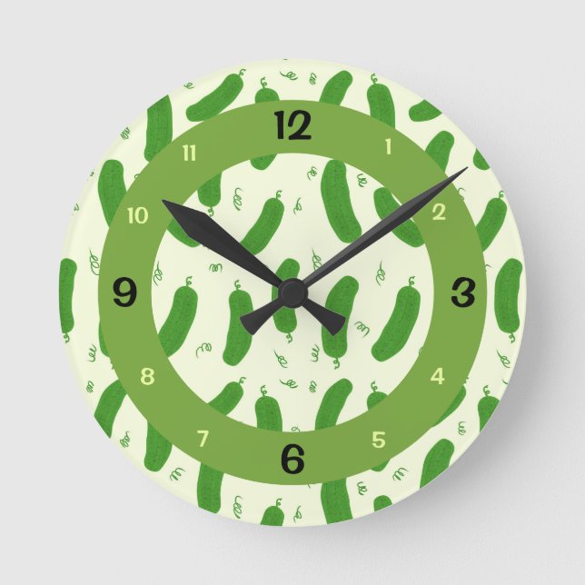 Pickle & Fresh Collection Runde Wanduhr (Vorderseite)