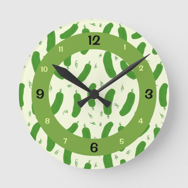 Pickle & Fresh Kollektion Runde Wanduhr (Vorderseite)