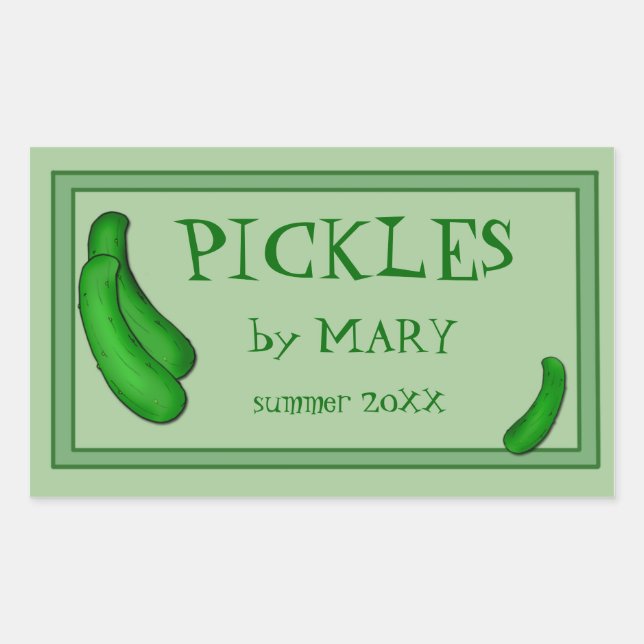 Pickle Jar Labels zum Anpassen Rechteckiger Aufkleber (Vorderseite)