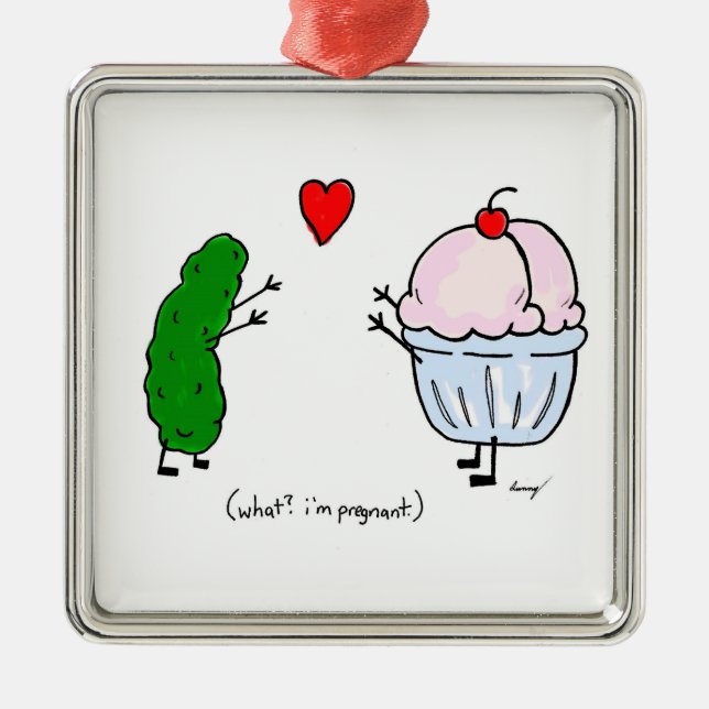 Pickle Lieben Ice Creme Ornament Aus Metall (Vorne)
