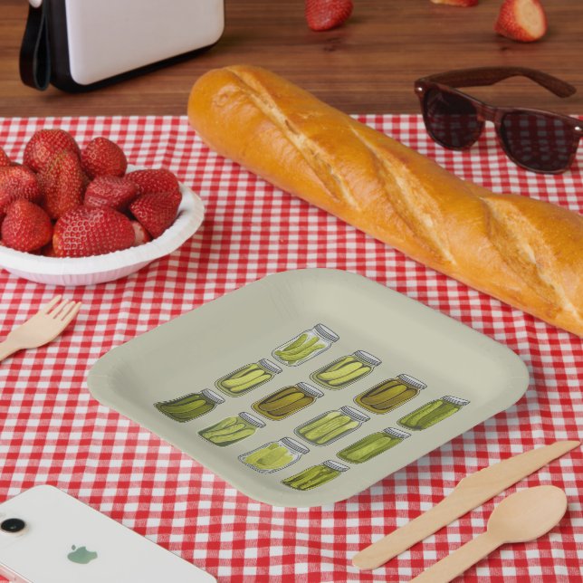 Pickle Lover Vintag Dosen Pickles Jar Weihnachten Pappteller (Picknick)