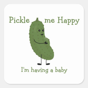 Pickle mir glückliche Babydusche Quadratischer Aufkleber
